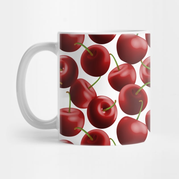 Cherries Graphic Pattern Art by Designoholic